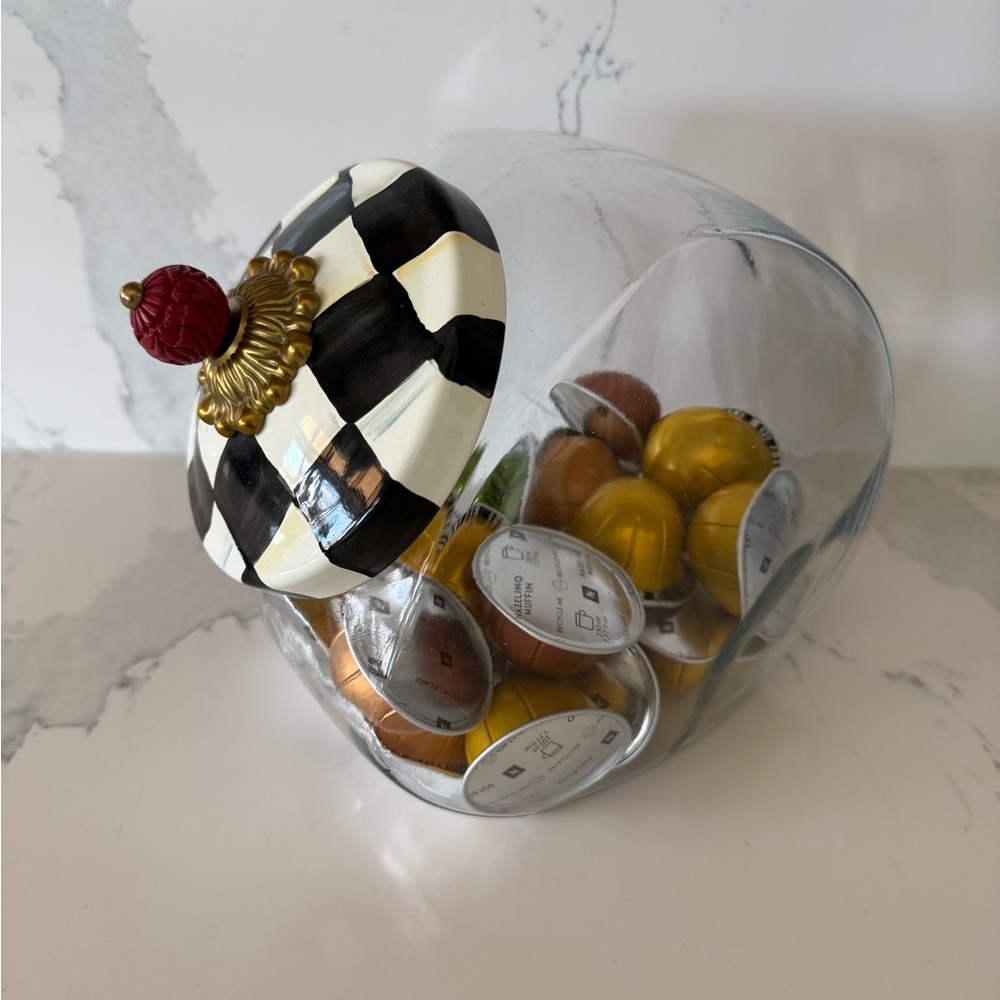 Mackenzie Childs Courtly Check Cookie Jar. - Picture 7 of 10